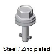 50E91-*AGV - Hex head slotted recess stud - steel/zinc plated