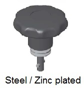 50E81-*AGV - Star form head stud - steel/zinc plated