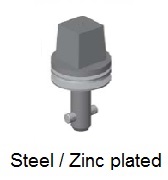 50E7-*AGV - Square head stud - steel/zinc plated