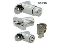 pushlock camlock locks round key 7 pin extra security flange fixing for wooden doors G8990 series