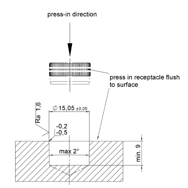 camloc press in receptacle installation drawing