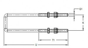 U-bolt for clamps